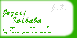 jozsef kolbaba business card